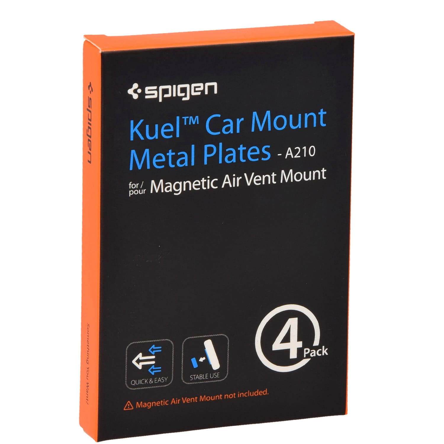 Metallplatten für Griffe Spigen Kuel Car Mount Metal Plates A210 schwarz