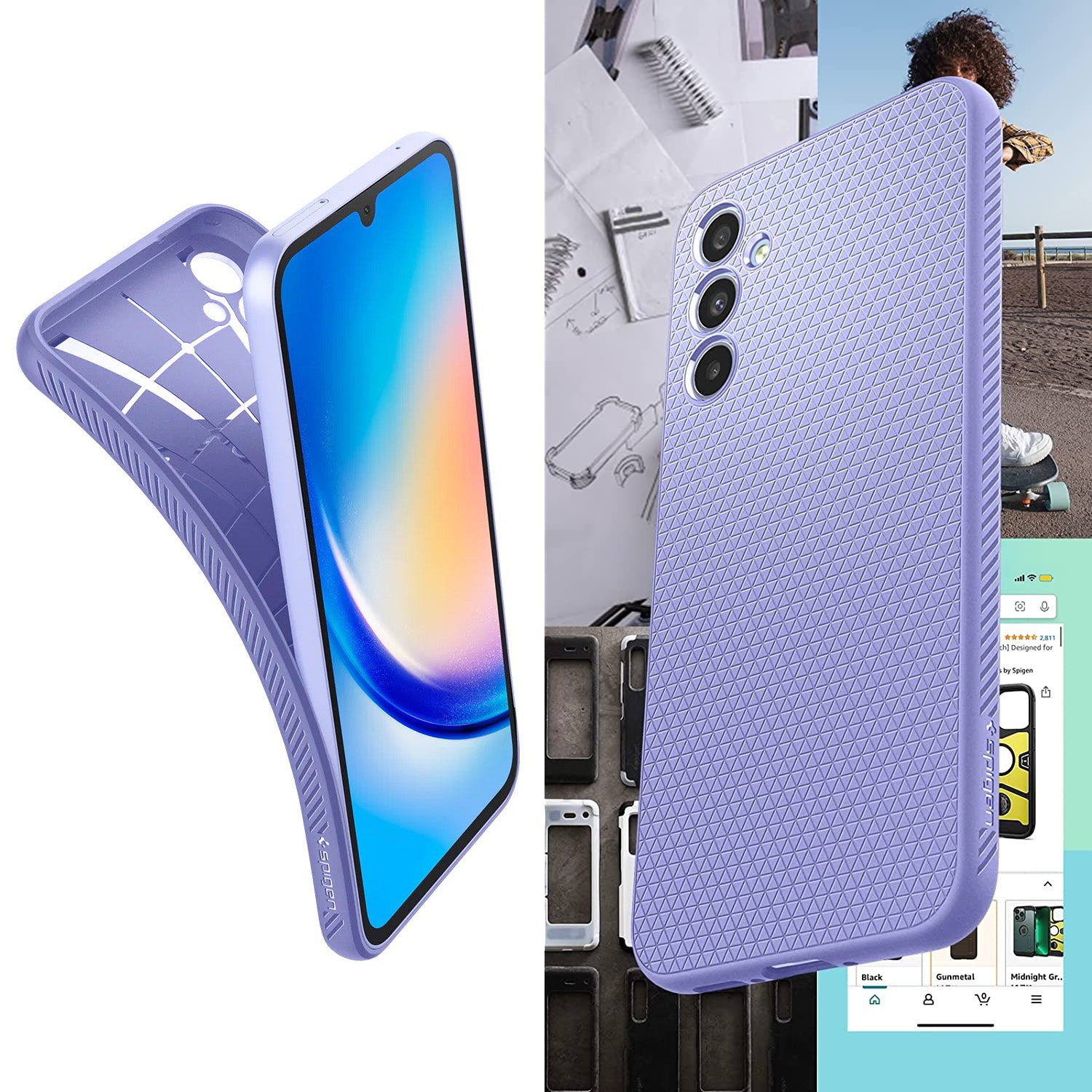 Schutzhülle Spigen Liquid Air für Galaxy A34 5G, Violett