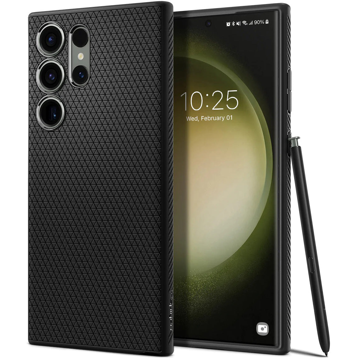 Schutzhülle Spigen Liquid Air für Galaxy S23 Ultra, Schwarz