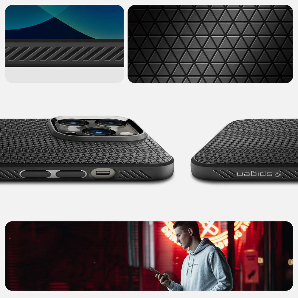 Schutzhülle Spigen Liquid Air für iPhone 14 Pro Max, Schwarz
