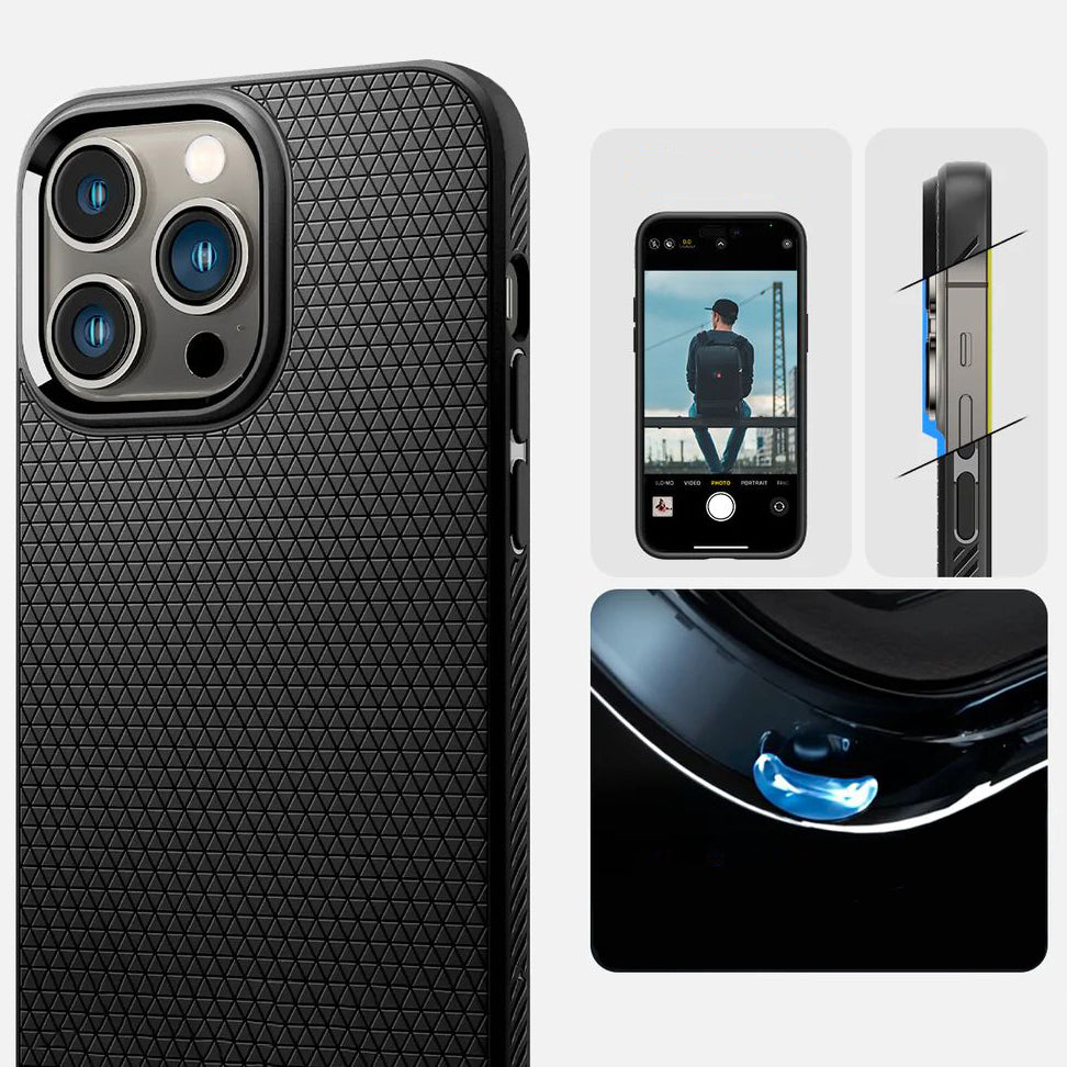 Schutzhülle Spigen Liquid Air für iPhone 14 Pro Max, Schwarz