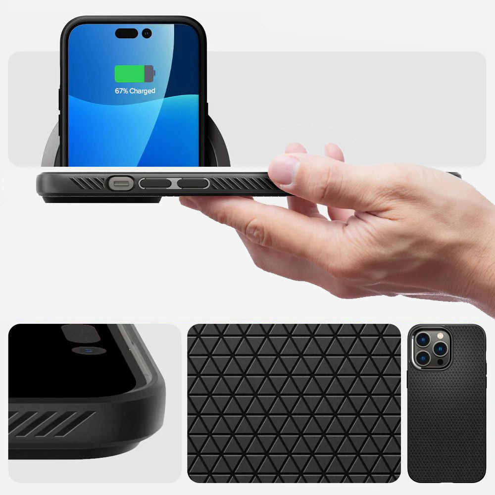 Schutzhülle Spigen Liquid Air für iPhone 14 Pro Max, Schwarz
