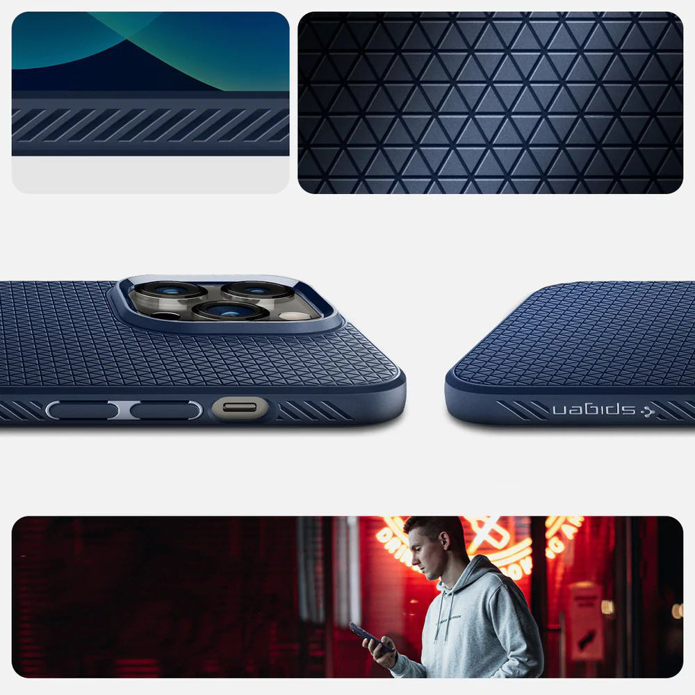 Schutzhülle Spigen Liquid Air für iPhone 14 Pro, Dunkelblau