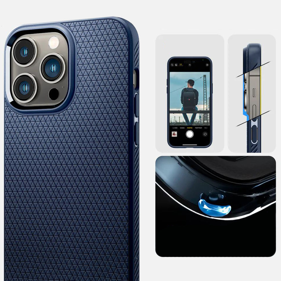 Schutzhülle Spigen Liquid Air für iPhone 14 Pro, Dunkelblau