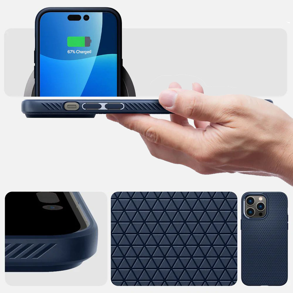 Schutzhülle Spigen Liquid Air für iPhone 14 Pro, Dunkelblau