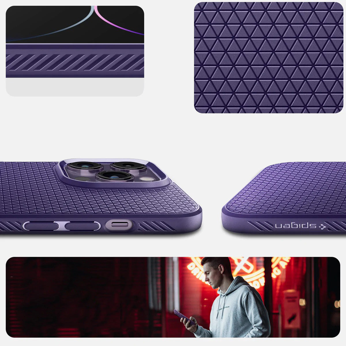 Schutzhülle Spigen Liquid Air für iPhone 14 Pro, Violett