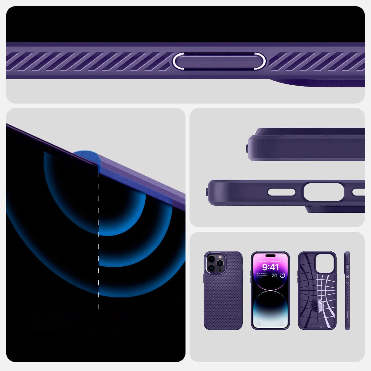 Schutzhülle Spigen Liquid Air für iPhone 14 Pro, Violett