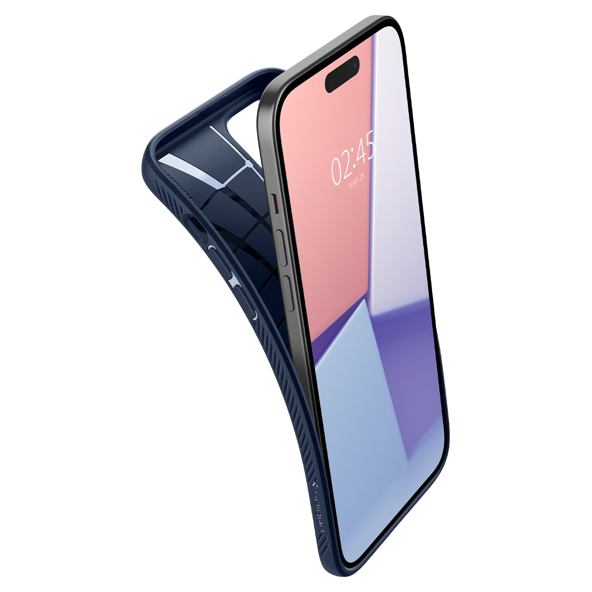 Schutzhülle Spigen Liquid Air für Apple iPhone 15, Dunkelblau
