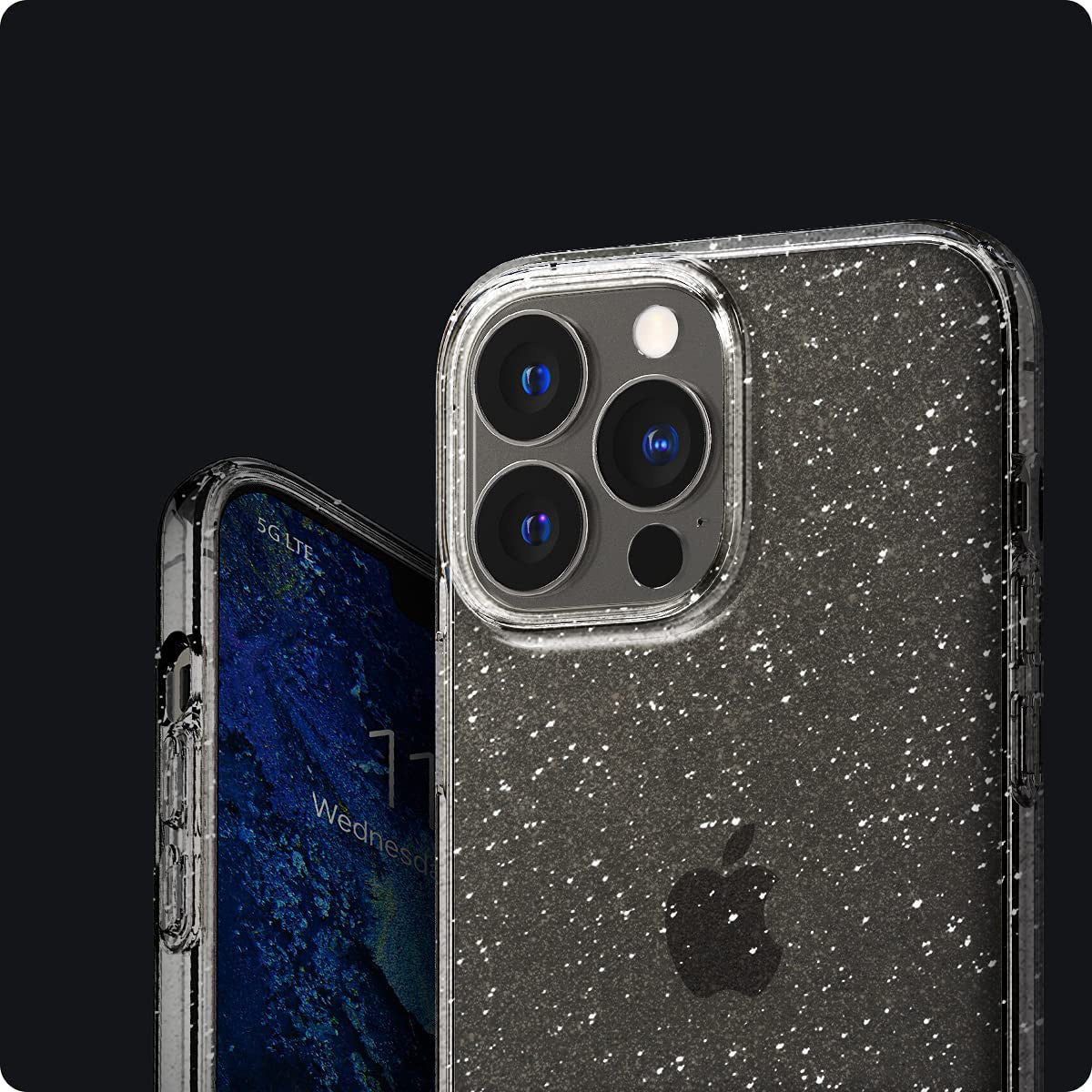 Schutzhülle Spigen Liquid Crystal Glitter für iPhone 13 Pro Max, Transparent