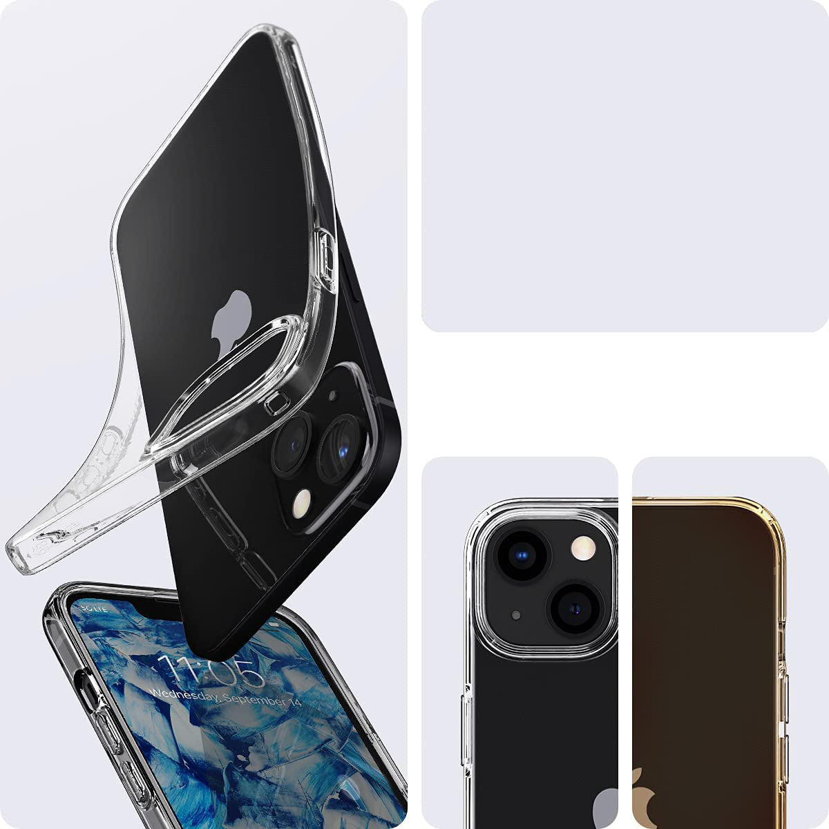 Schutzhülle Spigen Liquid Crystal für iPhone 13 Mini, Transparent