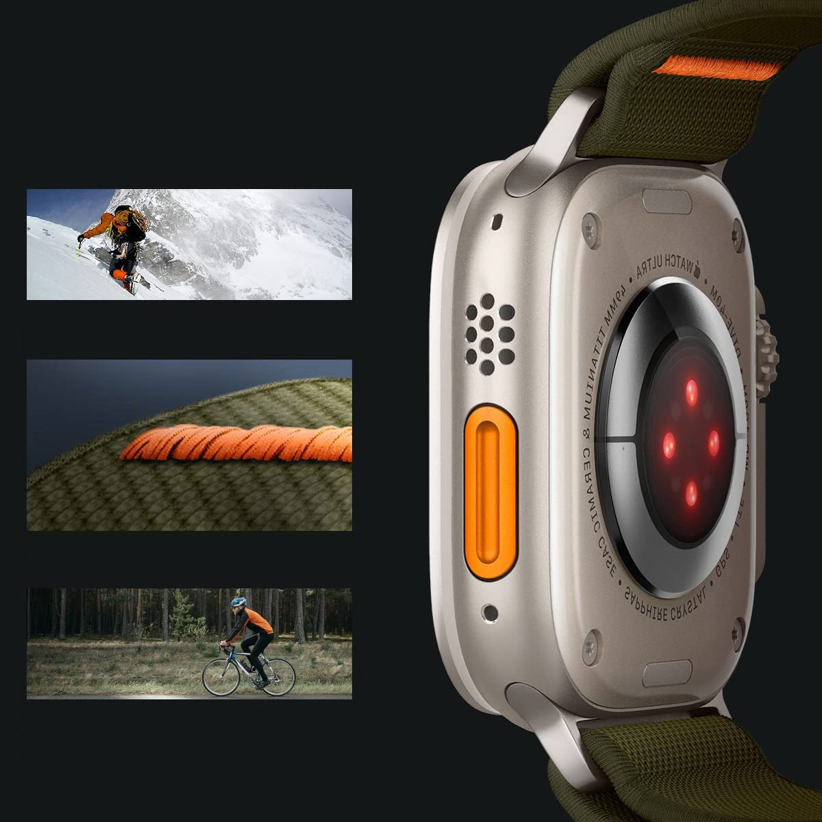 Armband Spigen Lite Fit Ultra für Apple Watch 49/46/45/44 mm, Olivgrün