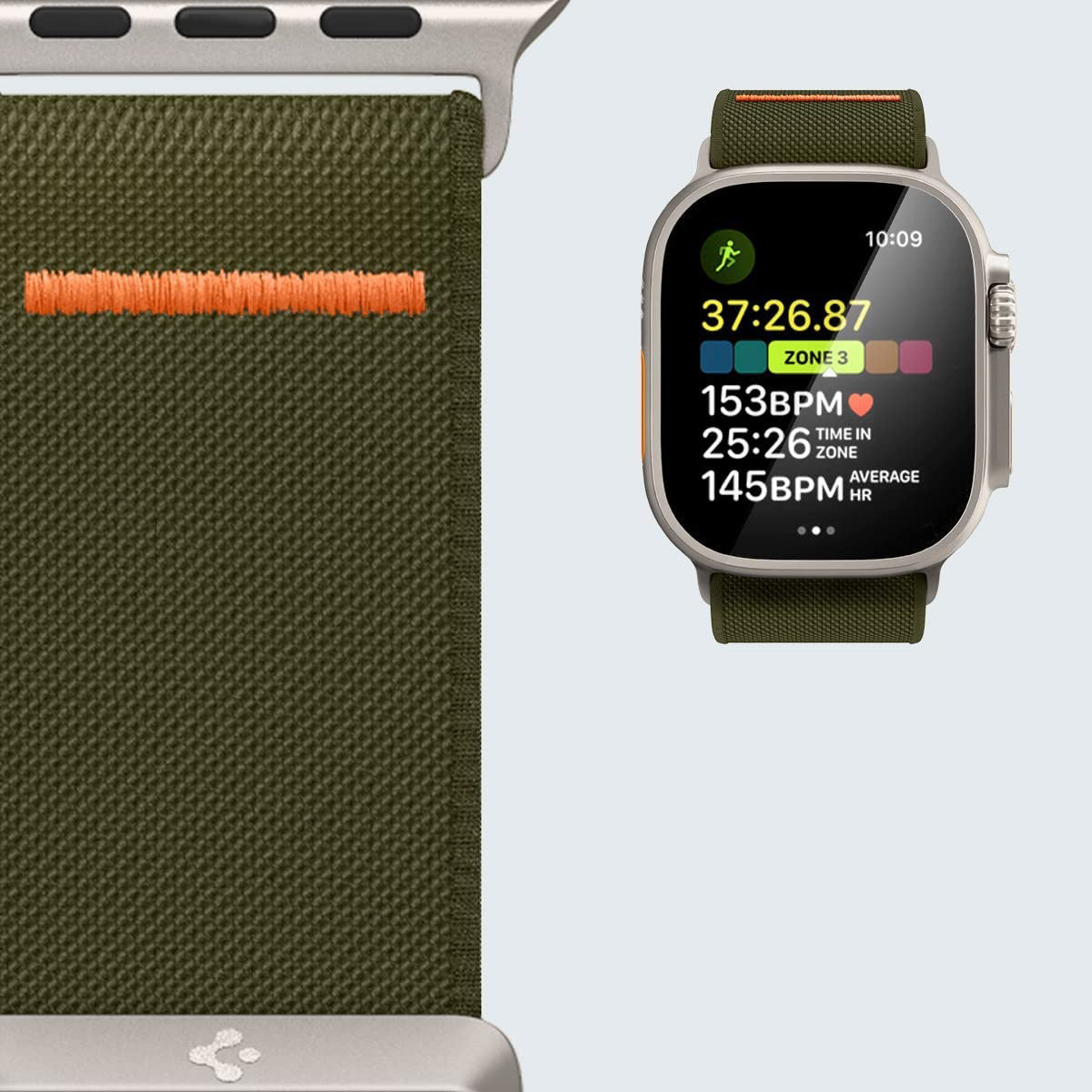 Armband Spigen Lite Fit Ultra für Apple Watch 49/46/45/44 mm, Olivgrün
