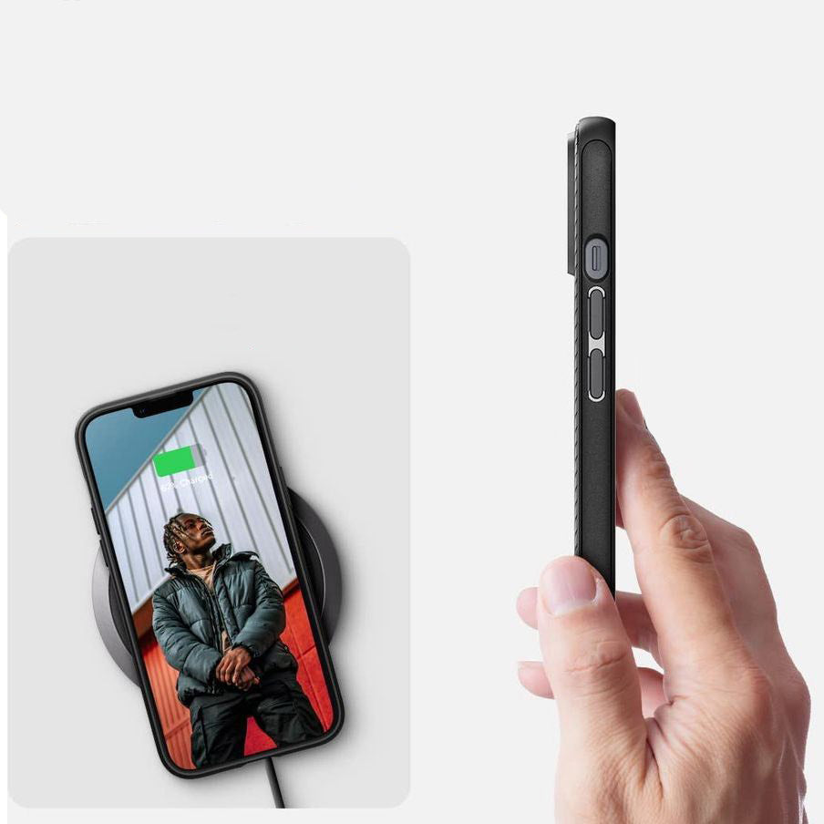 Schutzhülle Spigen Mag Armor mit MagSafe für iPhone 14, Schwarz