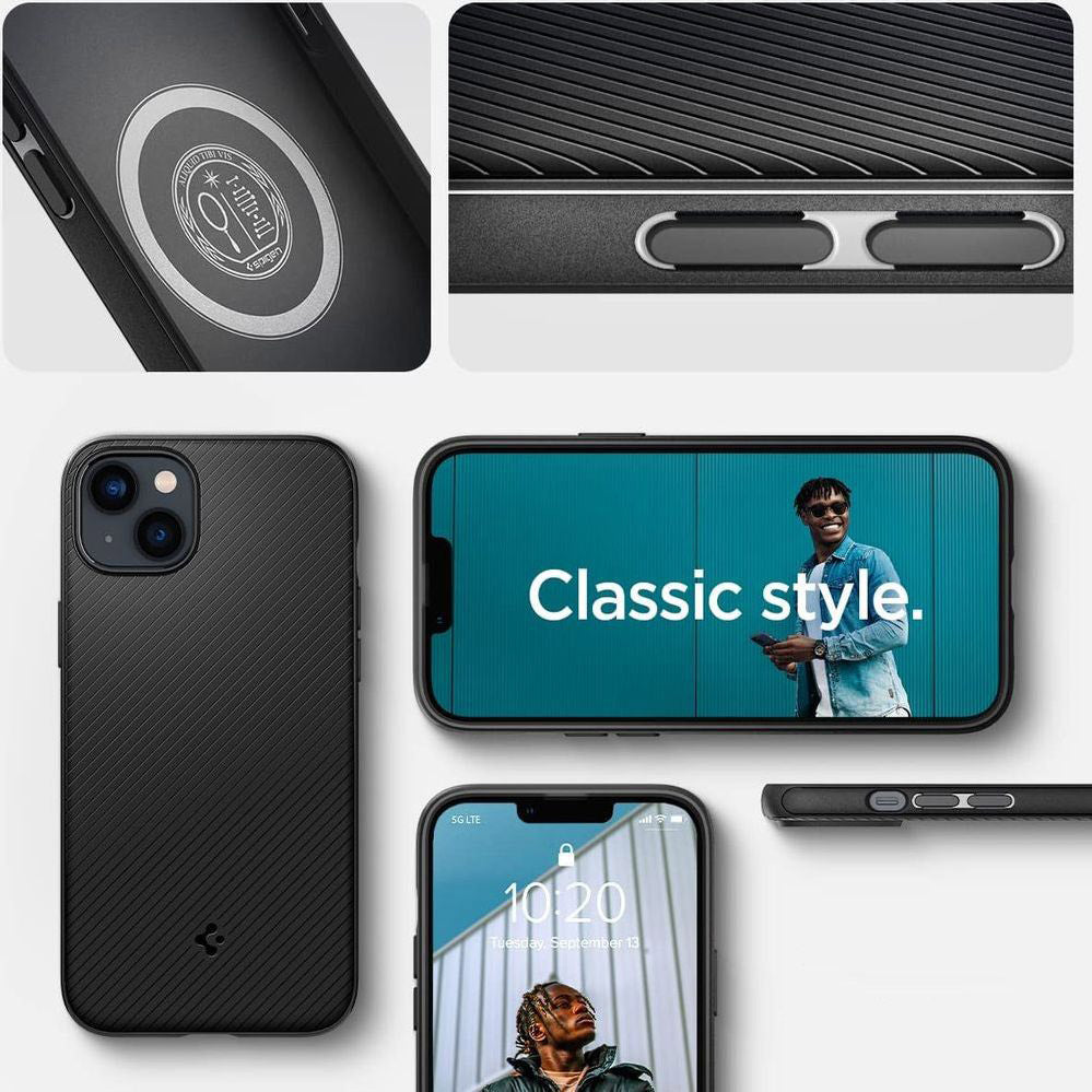 Schutzhülle Spigen Mag Armor mit MagSafe für iPhone 14, Schwarz