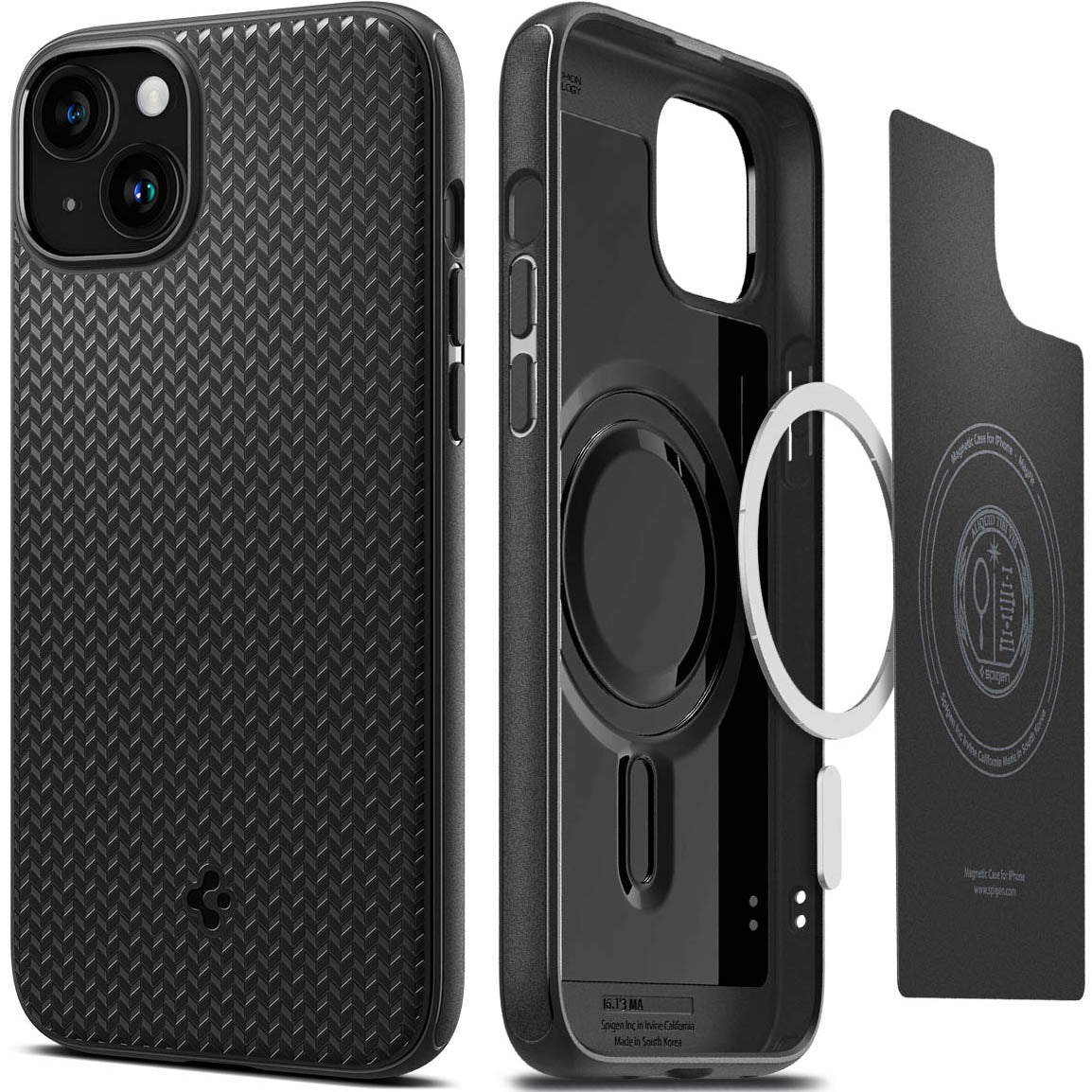 Schutzhülle Spigen Mag Armor mit MagSafe für Apple iPhone 15, Schwarz