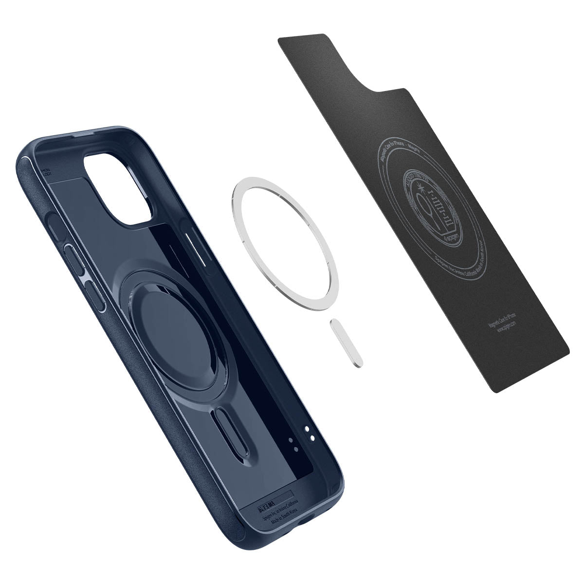 Schutzhülle Spigen Mag Armor mit MagSafe für Apple iPhone 15, Dunkelblau