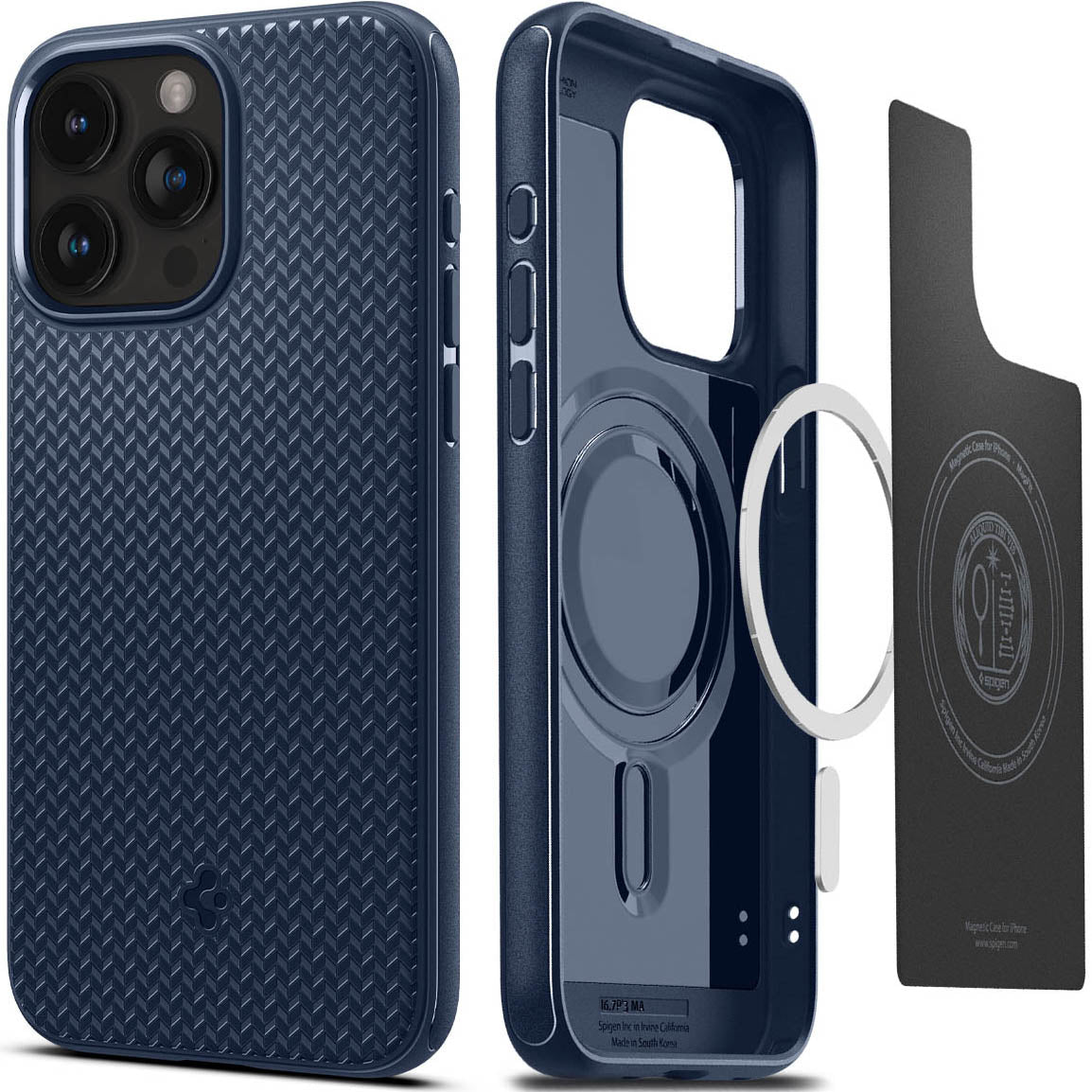 Schutzhülle Spigen Mag Armor mit MagSafe für Apple iPhone 15 Pro Max, Dunkelblau