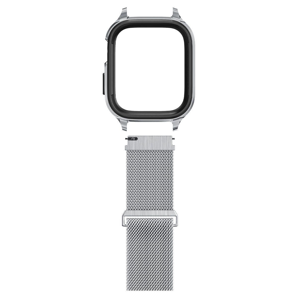 Hülle mit einem Armband Spigen Metal Fit Pro für Apple Watch 45/44 mm, Silbern