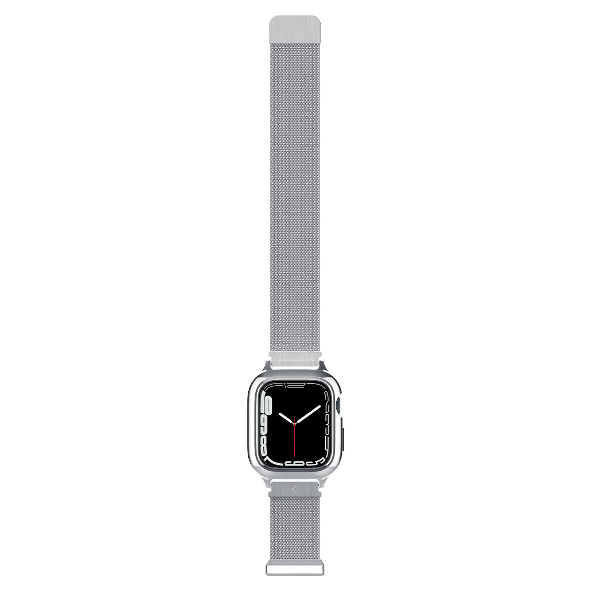 Hülle mit einem Armband Spigen Metal Fit Pro für Apple Watch 45/44 mm, Silbern