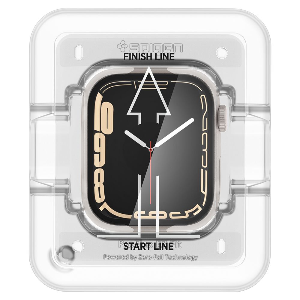 Hybridglas Spigen Pro Flex EZ Fit für Apple Watch 41 mm, schwarzer Rahmen