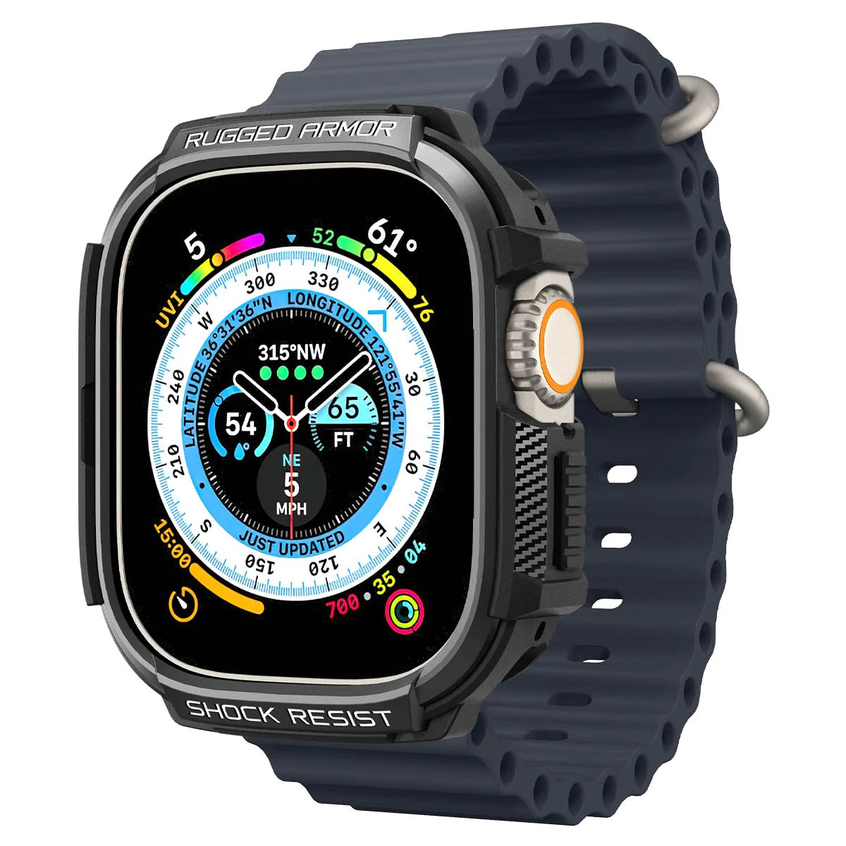 Schutzhülle Spigen Rugged Armor für Apple Watch Ultra 2/1 49 mm, Schwarz