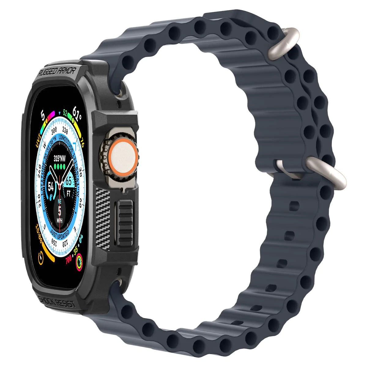 Schutzhülle Spigen Rugged Armor für Apple Watch Ultra 2/1 49 mm, Schwarz