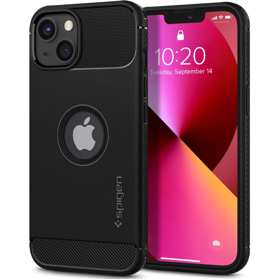 Schutzhülle Spigen Rugged Armor für iPhone 13, Schwarz