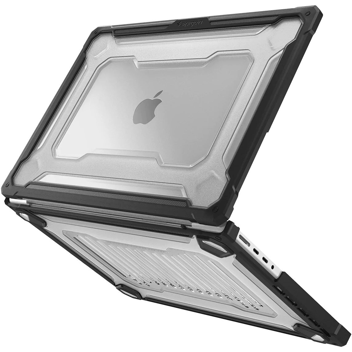 Schutzhülle Spigen Rugged Armor für MacBook Pro 14" 2021-2023, Schwarz-Transparent