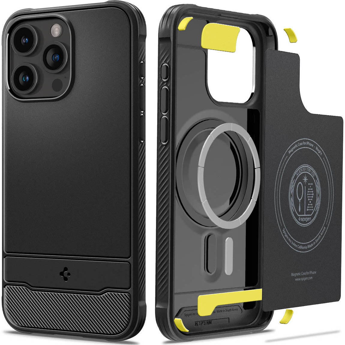 Schutzhülle Spigen Rugged Armor Mag mit MagSafe für Apple iPhone 15 Pro Max, Schwarz