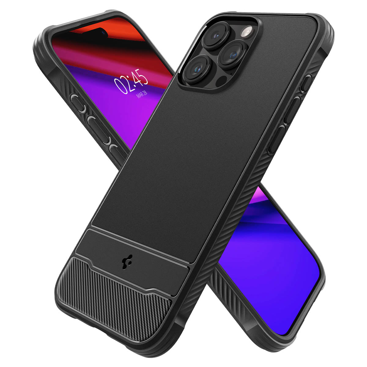 Schutzhülle Spigen Rugged Armor Mag mit MagSafe für Apple iPhone 15 Pro Max, Schwarz