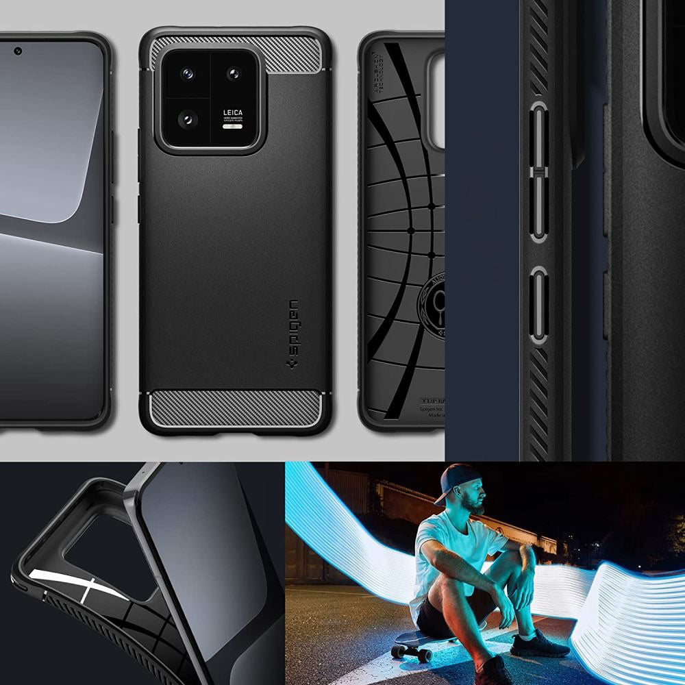 Spigen Rugged Armor Handyhülle Schutzhülle für Samsung Galaxy S23 Ultra  Mattschwarz 