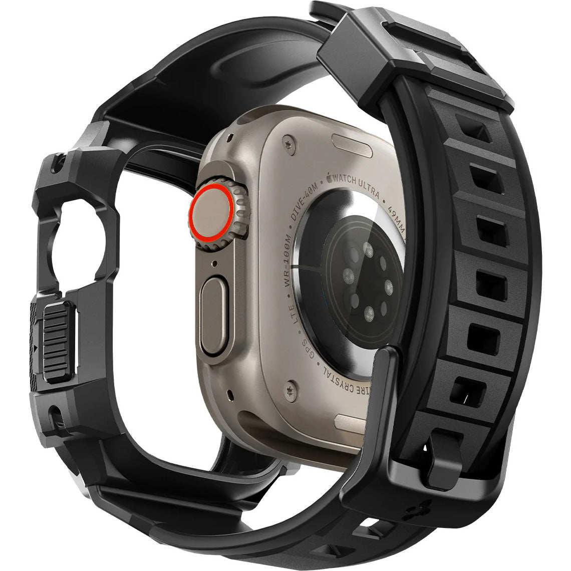 Schutzhülle mit Armband Spigen Rugged Armor Pro für Apple Watch Ultra 2/1  49 mm, Schwarz