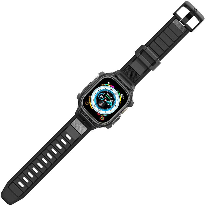 Schutzhülle mit Armband Spigen Rugged Armor Pro für Apple Watch Ultra 2/1 49 mm, Schwarz