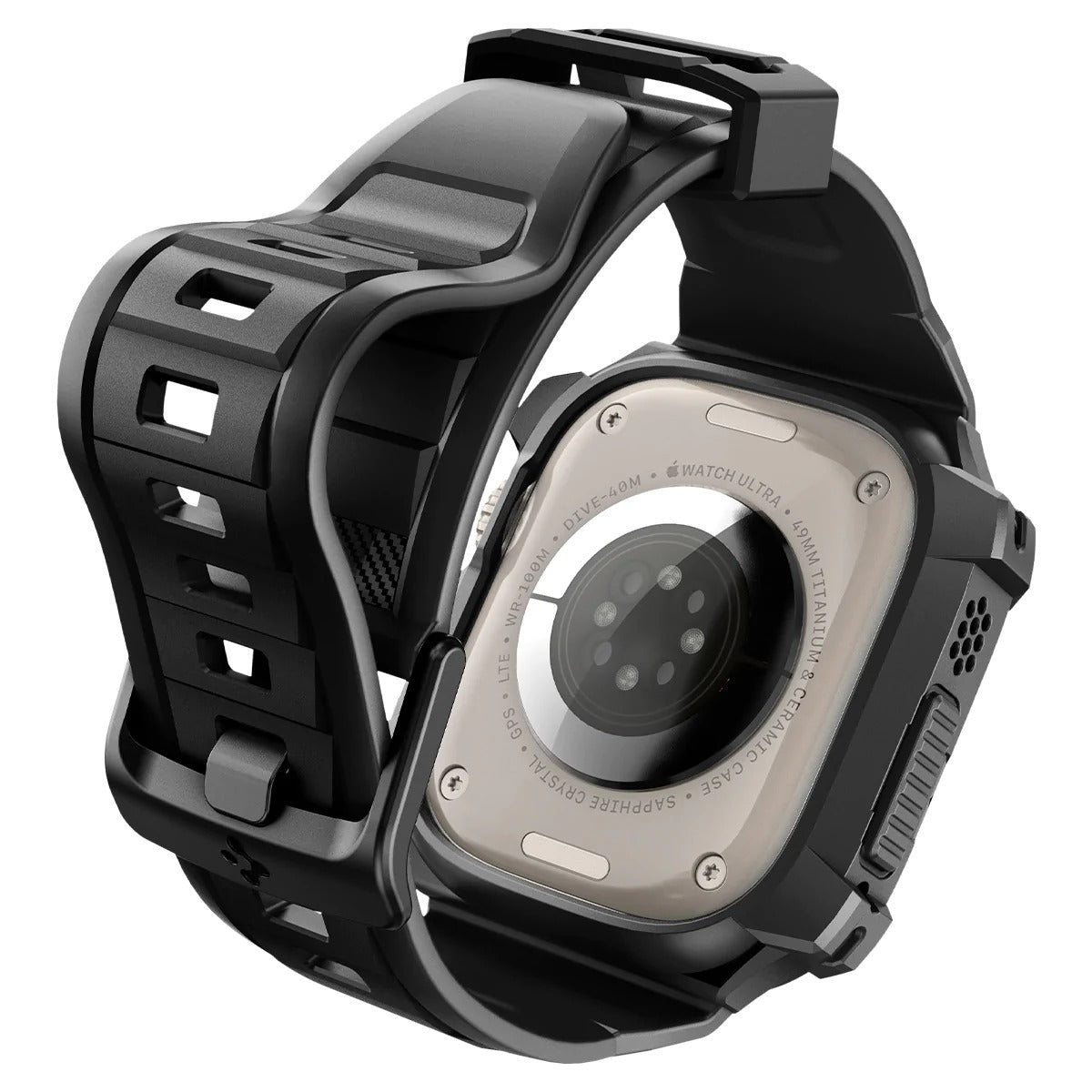 Schutzhülle mit Armband Spigen Rugged Armor Pro für Apple Watch Ultra 2/1 49 mm, Schwarz