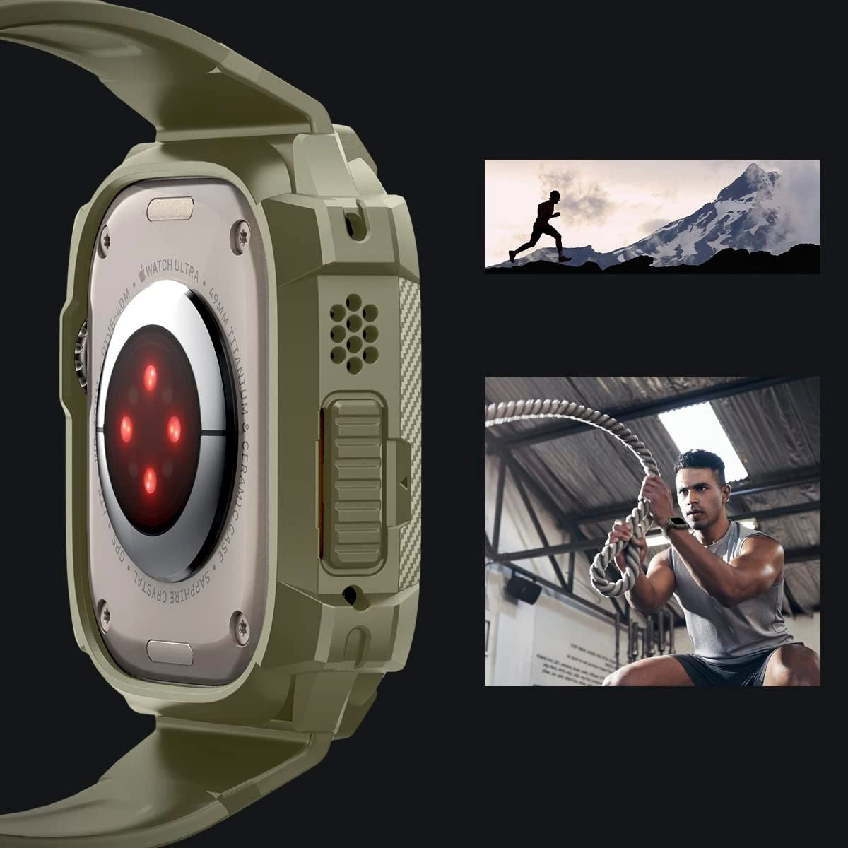 Schutzhülle mit Armband für Apple Watch Ultra 2/1 49 mm, Spigen Rugged