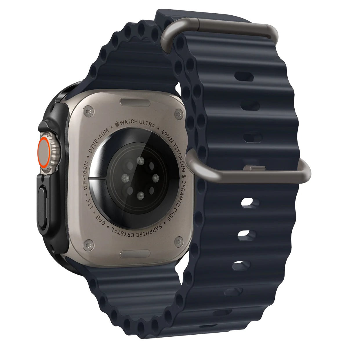 Schutzhülle + Glas Spigen Thin Fit 360 für Apple Watch 2/1 49 mm, Schwarz