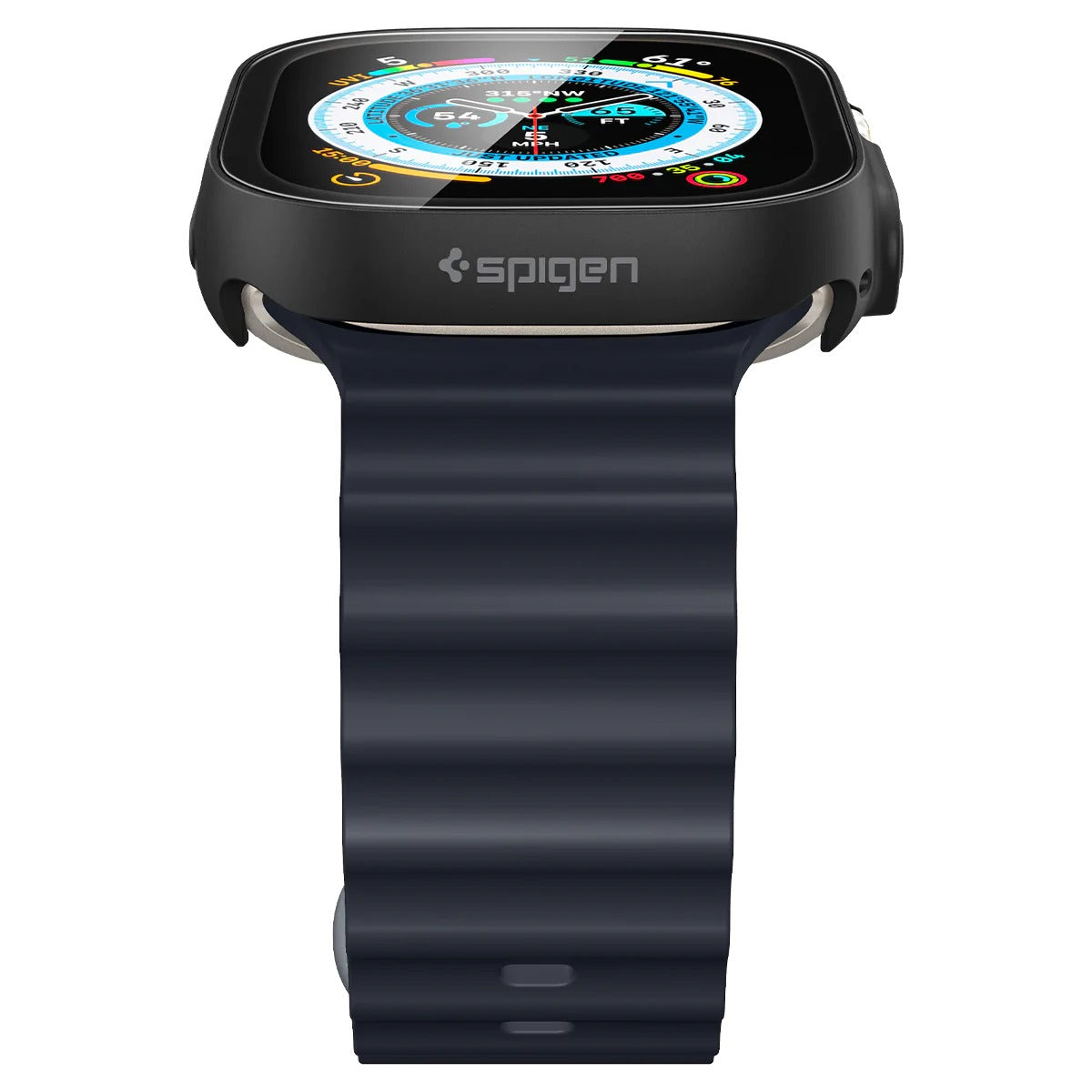 Schutzhülle + Glas Spigen Thin Fit 360 für Apple Watch 2/1 49 mm, Schwarz