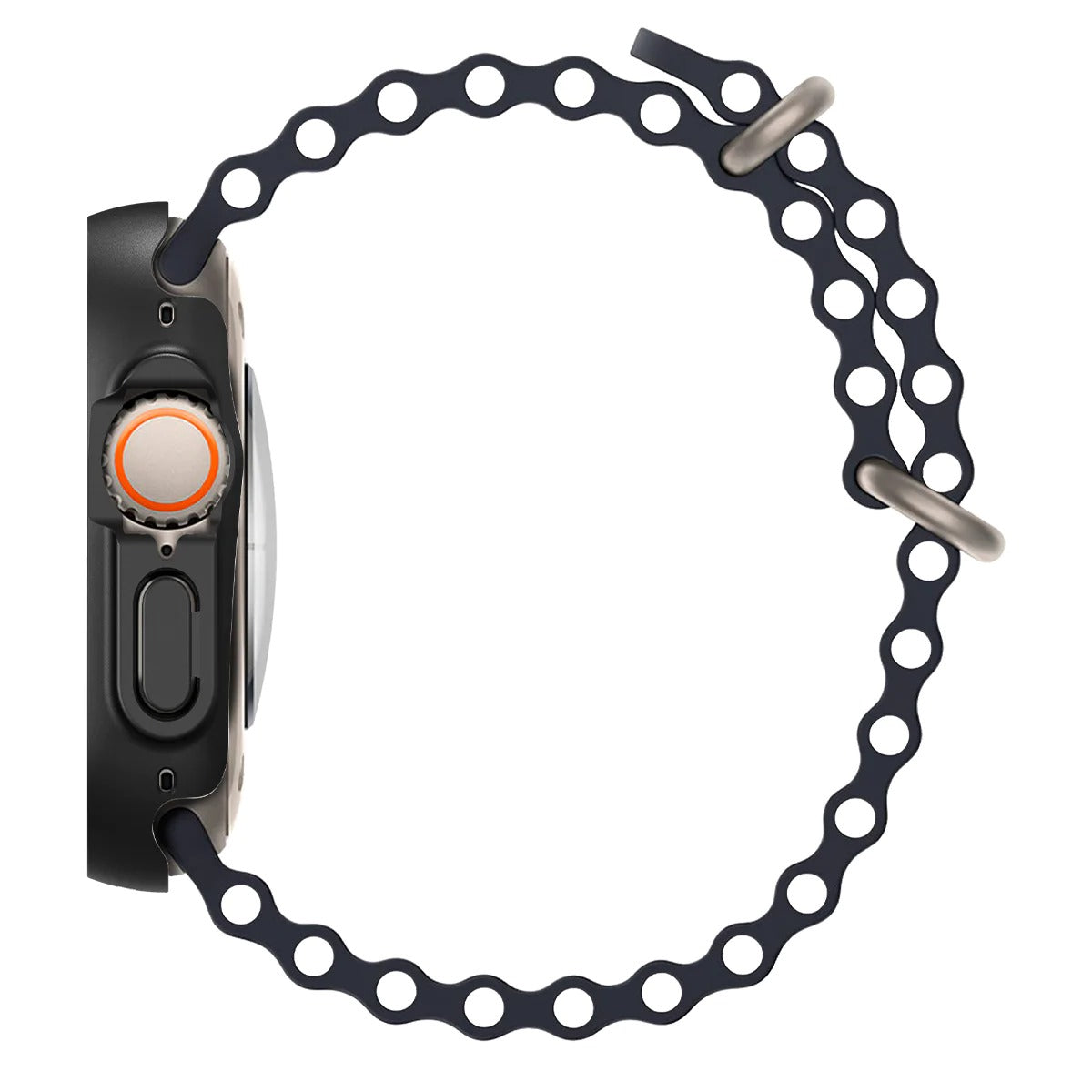 Schutzhülle + Glas Spigen Thin Fit 360 für Apple Watch 2/1 49 mm, Schwarz