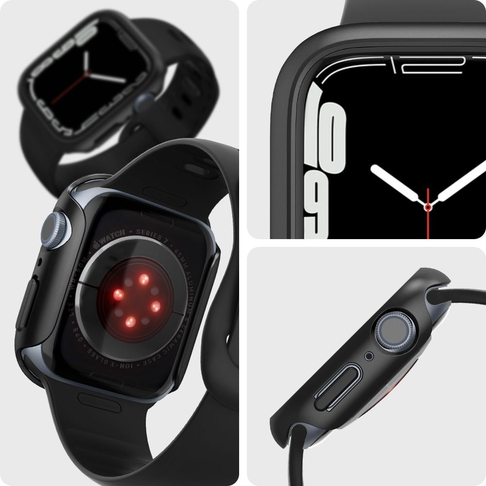 Schutzhülle Spigen Thin Fit für Apple Watch 45 mm, schwarz