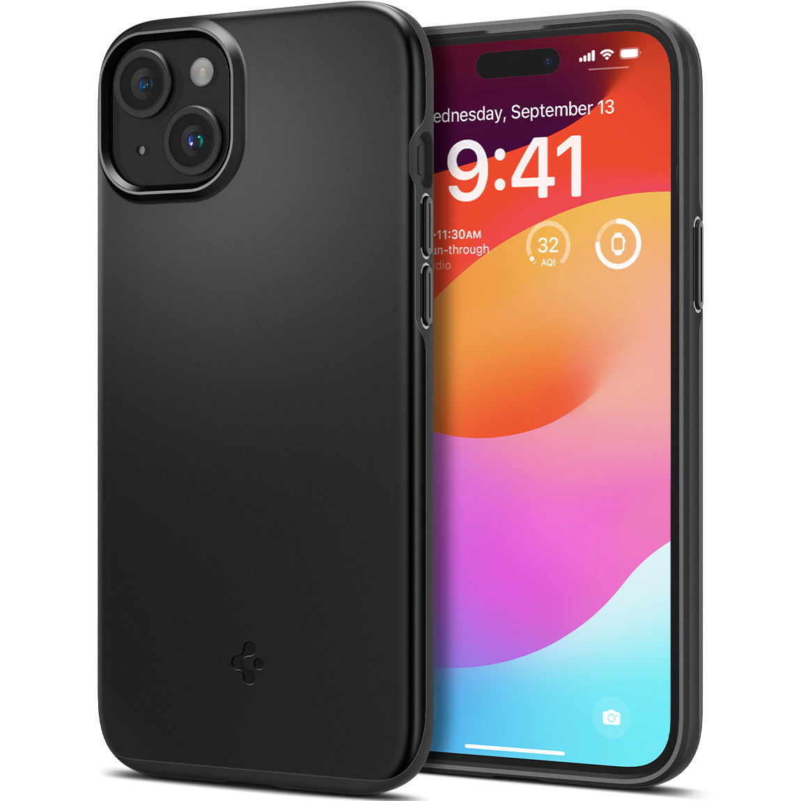 Schutzhülle Spigen Thin Fit für Apple iPhone 15 Plus, Schwarz