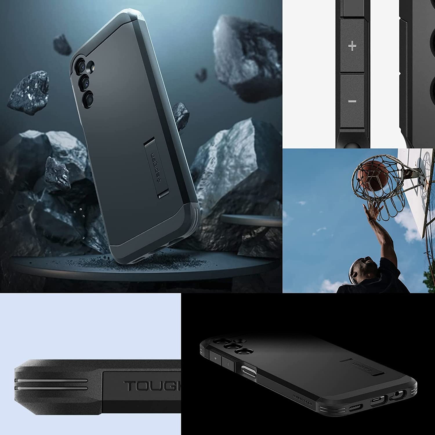 Schutzhülle Spigen Tough Armor für Galaxy A14 4G/5G, Schwarz