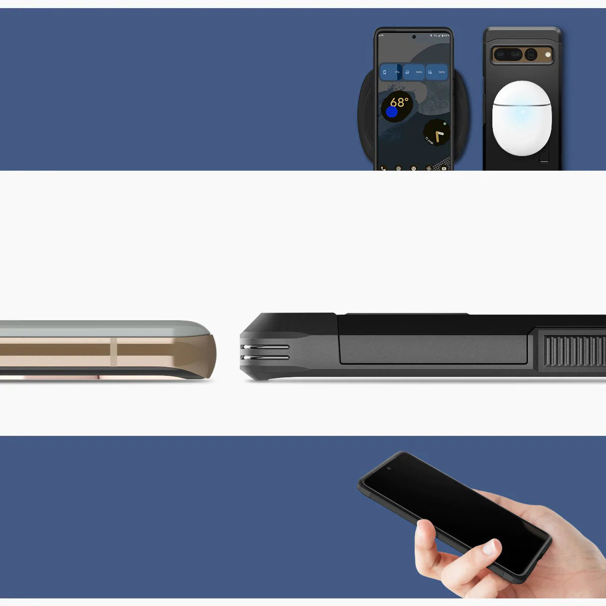 Schutzhülle Spigen Tough Armor für Pixel 7 Pro, Schwarz