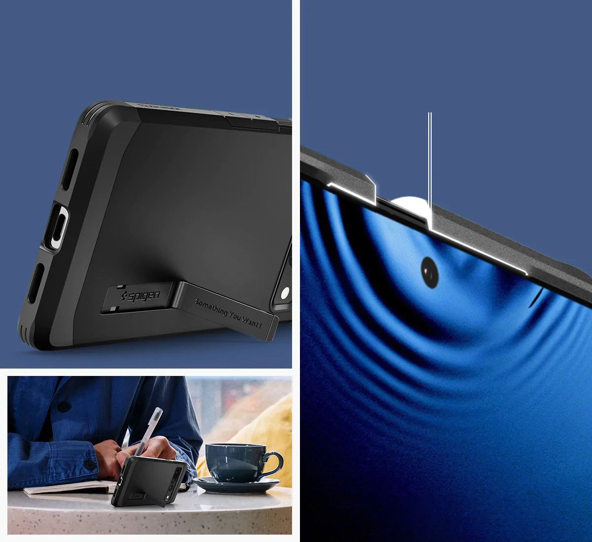 Schutzhülle Spigen Tough Armor für Pixel 7 Pro, Schwarz