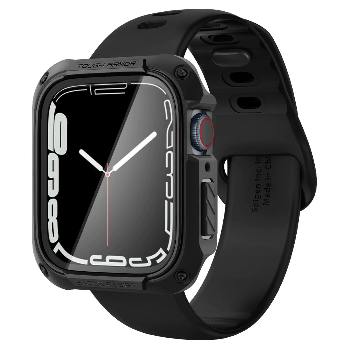 Schutzhülle + glas Spigen Tough Armor SP für Apple Watch 45 mm, Schwarz