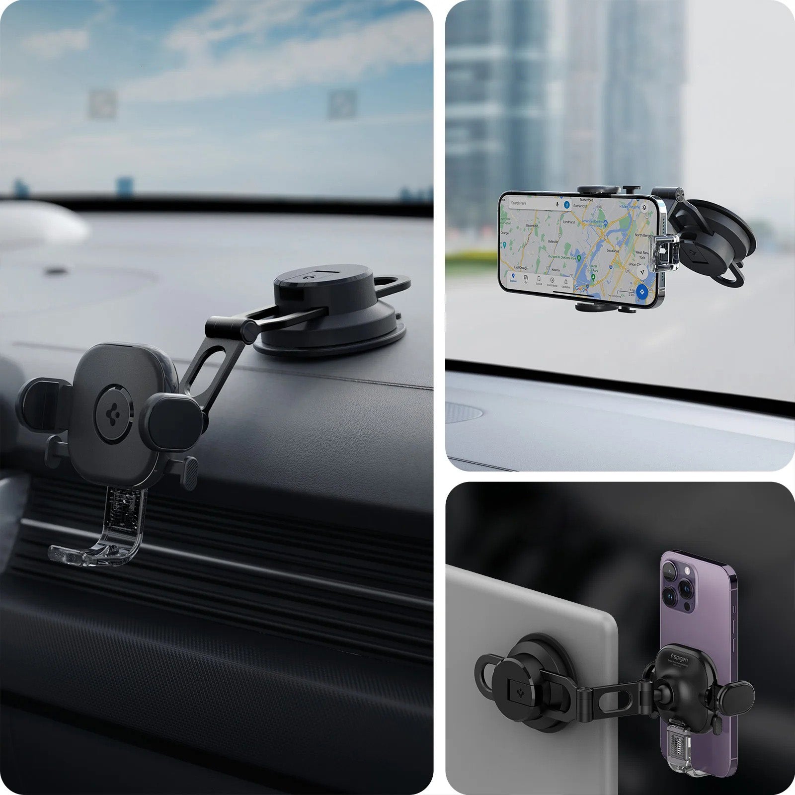 Auto Handyhalterung Spigen OneTap UTS35 Dashboard für 4-8-Zoll Smartphones, Schwarz