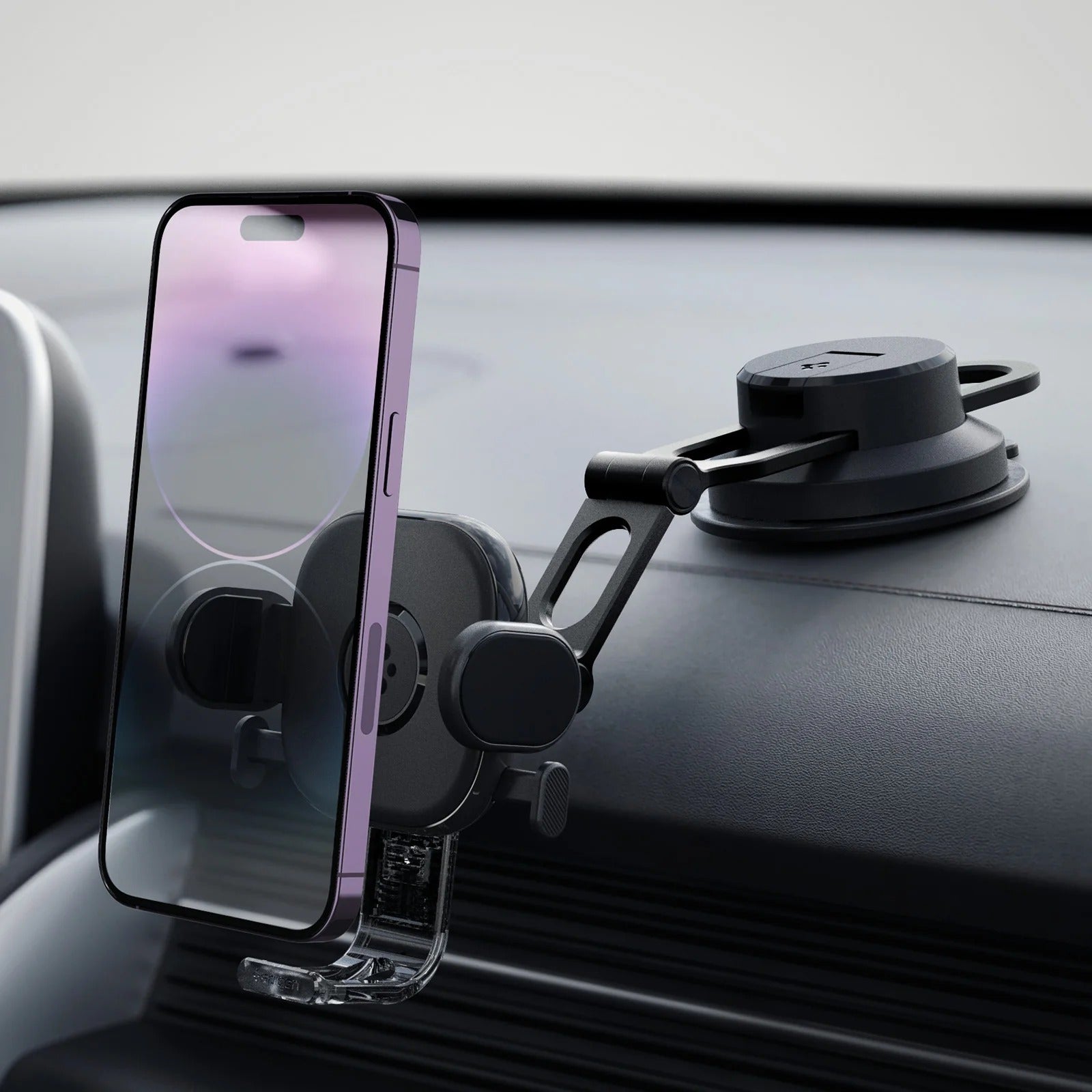Auto Handyhalterung Spigen OneTap UTS35 Dashboard für 4-8-Zoll Smartphones, Schwarz
