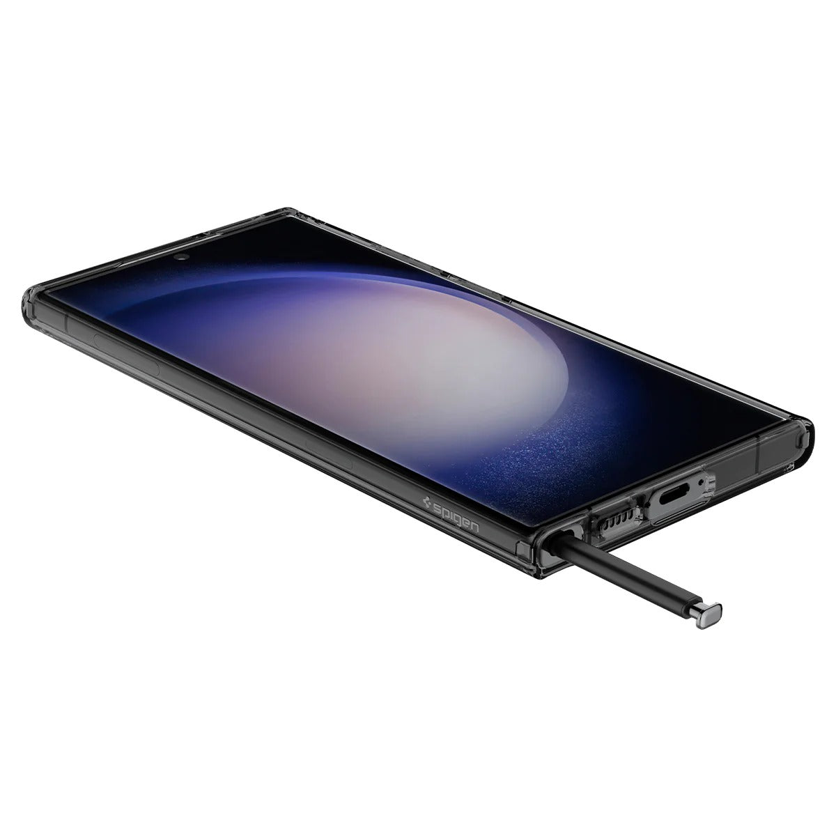 Schutzhülle Spigen Ultra Hybrid für Galaxy S23 Ultra, Rauchfarben-Grau (Zero One)