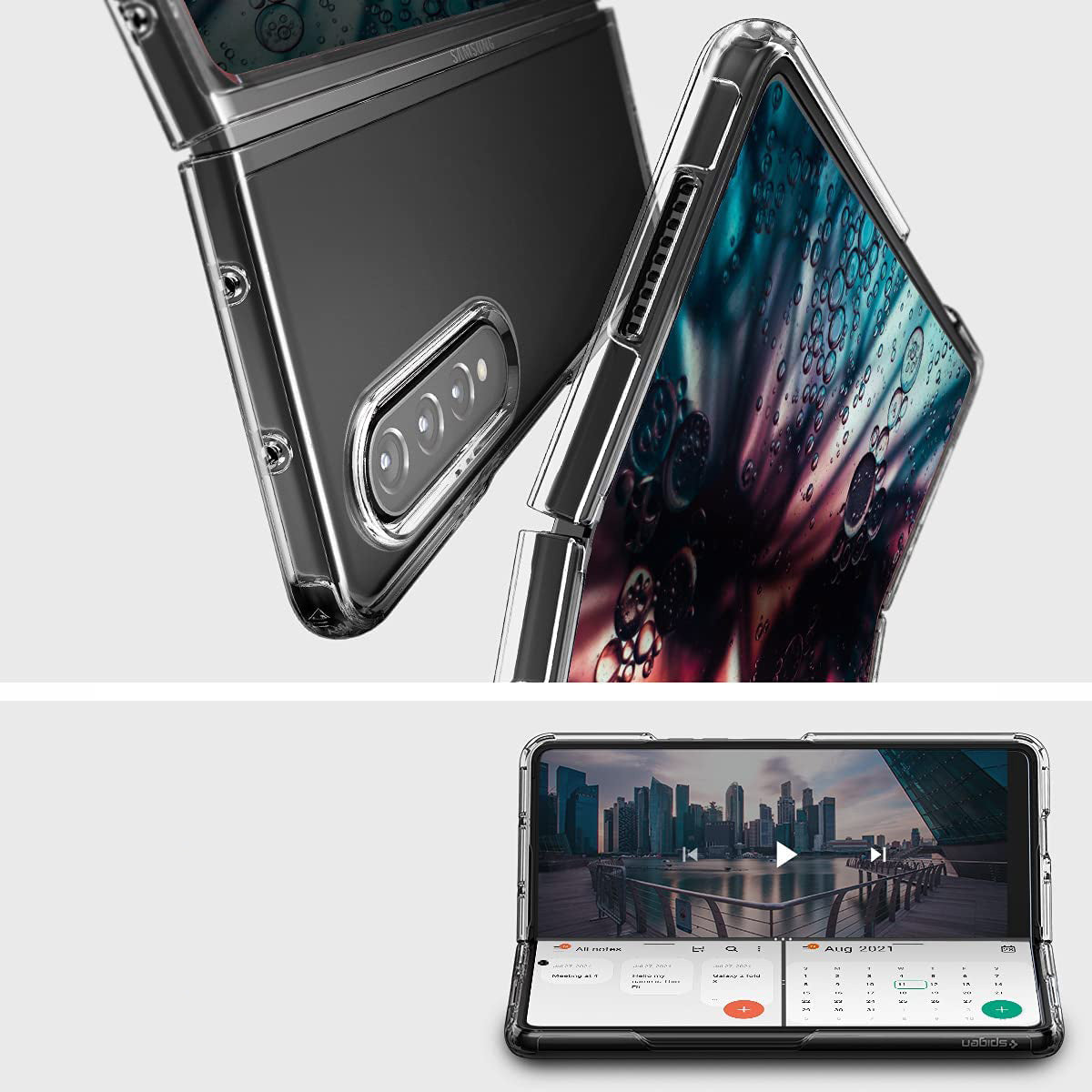 Schutzhülle Spigen Ultra Hybrid für Galaxy Z Fold 3 5G, transparent