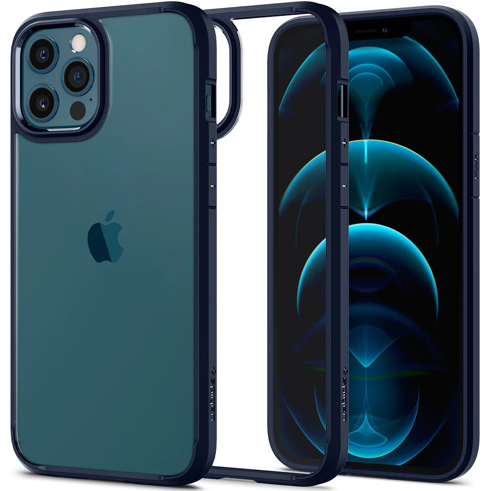 Schutzhülle Spigen Ultra Hybrid für iPhone 12 / 12 Pro dunkelblau