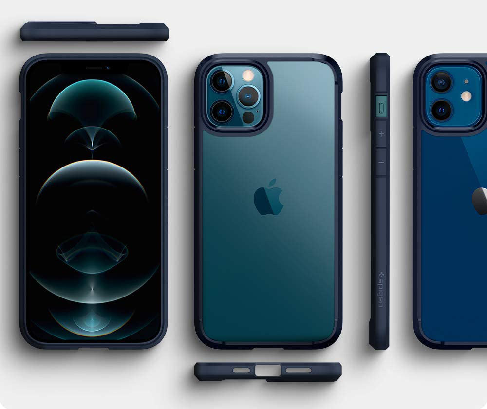 Schutzhülle Spigen Ultra Hybrid für iPhone 12 / 12 Pro dunkelblau